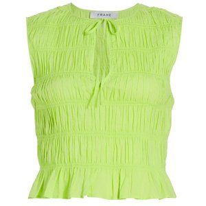NWT Frame Shirred Top- Green